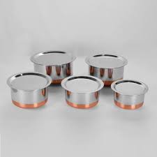 If you would like to choose from the full selection of stainless steel with copper bottom cookware. Sumeet 5 Pcs Stainless Steel Copper Bottom Cookware Container Topeset With Lids Size 10 To 14 Cookware Set Price In India Buy Sumeet 5 Pcs Stainless Steel Copper Bottom Cookware