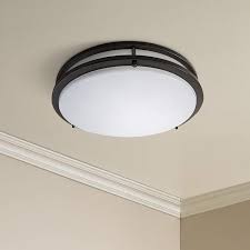 Zare Bronze 14 Wide Flushmount Led Ceiling Light 1c027 Lamps Plus