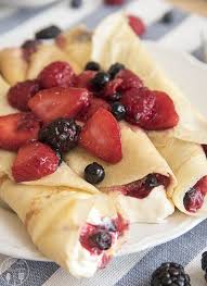 Berries And Cream Crepes Food Recipes Breakfast