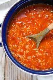 Tomato Rice Soup Is Full Of Veggies Rice Herbs And Of Course Tomatoes This Easy And Budget Friendly In 2020 Tomato Rice Rice Soup Recipes Easy Tomato Soup Recipe