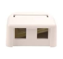 Surface mount box - with label field - White holds two ...