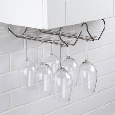 The best wine glass racks & hangers under cabinet offer better results for many reasons. Ksp Under Cabinet Wine Glass Rack Matte Nickel Kitchen Stuff Plus