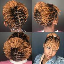 Enjoy your knotted inverted bun with a splash of color in it! Short Black Hair With Bangs Classic French Twist African Short Haircuts 2016 20190420 Hairdos For Short Hair Short Locs Hairstyles Natural Hair Styles