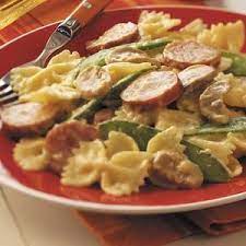 Kielbasa Bow Tie Skillet Recipe Recipes Food Sausage Recipes