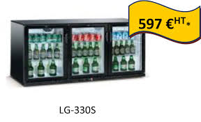 Webdistrib a fermé ses portes. Destockage Eurochef Arriere Bar Refrigere Vitre 3 Portes Coulissantes 597 Ht