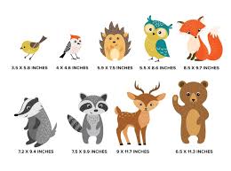 Forest Animals Fabric Wall Decals Set Of 9 Animals Including Birds Owl Bear And More Rem Forest Animals Kids Room Kids Bedroom Animals Baby Room Paintings