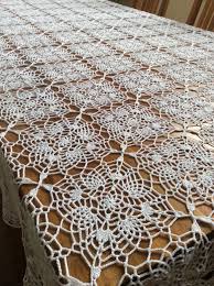 Handmade Crochet White Cotton Tablecloth Made For Order 150 Joined Pieces 105 Hours Work Around 1 5 Months Tig Isleri Tig Isi Modelleri Tig Isi Dantel