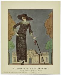 La Promeneuse Melancolique Robe D Apres Midi De Beer Art Deco Fashion Art Deco Illustration Art