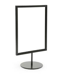 8 5 X 11 Sign Holder For Counter Double Sided Round Weighted Base Black In 2020 Tabletop Signs Sign Holder Retail Signs