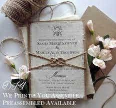 Diy Bee Country Knot Diy Wedding Invitation Bumble Honey Bee Boho Rustic Wedding Invitation Whimsical Wedding Invitations Wedding Invitations Diy Diy Wedding