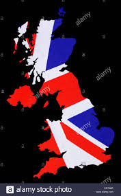 Großbritannien ist ein inselstaat in nordwesteuropa. Karte Von Grossbritannien Mit Uk Britischen Union Jack Flagge Auf Schwarzem Hintergrund Ausschneiden Stockfotografie Alamy
