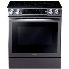 Samsung 5 8 Cu Ft Slide In Electric Range With Self Cleaning Dual Convection Oven In Stainless Steel Ne58f9500ss The Home Depot In 2020 Slide In Range Samsung Electric Range Electric Double Oven