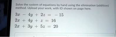Solve The System Of Equations By Hand Using The Elimin Itprospt