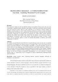 Motivele pot fi recunoscute, mai ales prin faptul că sunt recurente: Pdf Translating Caragiale A Utopian Endeavour Case Study Translating DouÄƒ Loturi By I L Caragiale