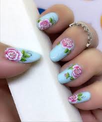 احدث مناكير ازرق سماوي فاتح و غامق 2019 The Latest Light And Dark Blue Nail Polish صور المانكي Baby Blue Nails Glitter Nails Acrylic Mermaid Nails