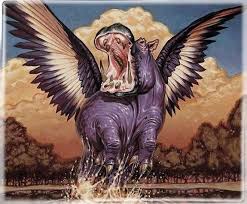 This Formidable Beast Is Probably Best Left Unprovoked Hippie Painting Mtg Art Cute Hippo