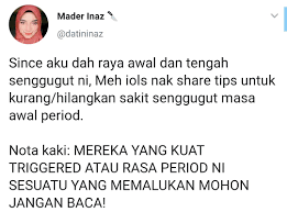 Petua tradisional ini ditujukan khas kepada anda yang mengalami sama ada bisul, kesan bengkak tubuh badan ataupun patah tulang. Period Heavy Flow Urat Bagai Ditarik Wanita Kongsi Cara Atasi Azab Senggugut Erin Sakura