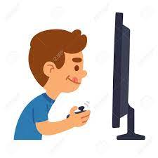 En lo que a videojuegos respecta no es la excepción. Nino De Dibujos Animados Lindo Jugar Juegos En Frente De La Pantalla Los Ninos Y Los Videojuegos Ilustracion Ilustraciones Vectoriales Clip Art Vectorizado Libre De Derechos Image 56736376