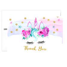 Choose from just over 2,000 separately crafted templates, & start making your unicorn thank you cards with our limitless selection of fonts & colors. Tinselbox Magical Unicorn Thank You Cards Blank Inside Watercolor With Digital Gold Foil Buy Online In Bosnia And Herzegovina At Bosnia Desertcart Com Productid 82812882