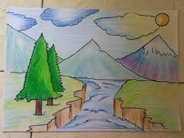 Beautiful Landscape Drawing For Beginners Landscape Drawing Easy Landscape Drawings Drawing For Beginners