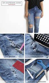 For ripped knees, first put on your chosen jeans and mark with a pen or pencil where the fold of your knee is. Diy Distressed T Shirt And Jeans Aejeans Diy Ripped Jeans Diy Distressed Jeans Diy Clothes