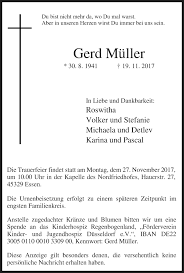 Traueranzeigen Von Gerd Muller Waz Trauer De