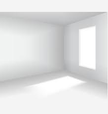 This whole room is white and has lots of big white windows. Empty White Room 3d Blank Interior Royalty Free Vector Image
