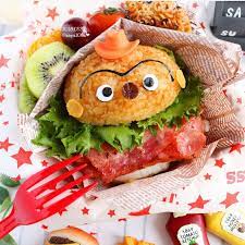 ライスバーガーでハンバーガーキッド弁当 ライスバーガー バーガー ハンバーガー