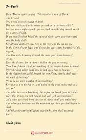 On Death Poem By Khalil Gibran