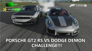 Jetzt porsche 911 gt2rs bei mobile.de kaufen. 2018 Porsche Gt2 Rs Vs Dodge Demon Challenge W Ericship Forza 7 Youtube