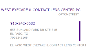 Buena vista eye care is your local ophthalmologist in el paso serving all of your needs. 1780237883 Npi Number El Paso West Eyecare Contact Lens Center Pc El Paso Tx Npi Registry Medical Coding Library Www Hipaaspace Com C 2021
