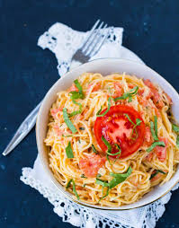 Fresh Tomato Cream Sauce With Angel Hair Pasta Pink Pasta Recipe Summer Pasta Recipes Cream Sauce Pasta Tomato Cream Sauces