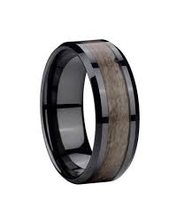 Men S Women Band Ring Engagement Black Ceramic Gray Wood Inlay 8mm All Size Black Ceramic Ring Wood Inlay Rings Black Engagement Ring