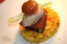 Brownie Chocolat Marron Poelee De Pommes Au Safran Et Marron Glace Desserts De Fete Brownie Chocolat Alimentation