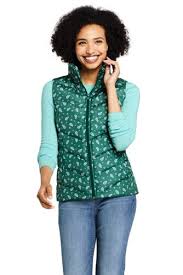 Lands' end ultralight packable down jacket in chicory blue. Women S Winter Down Puffer Vest Print Lands End