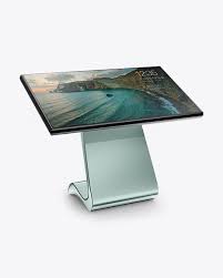 Lcd Touch Screen Kiosk Mockup Half Side View In Device Mockups On Yellow Images Object Mockups Mockup Free Psd Mockup Design Interactive Kiosk