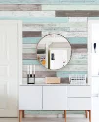 Reclaimed Painted Beach Wood Mural Wall Art Wallpaper Peel And Stick Simple Shapes