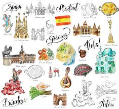 Travel Spain Clipart Travel Stickers Printable Travel Stickers Travel Doodles