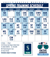 The cactus league has collaborated with state, county and municipal health officials to provide a safe and secure environment for the 2021 spring training season. Mariners Announce Updated 2021 Spring Training Schedule By Marinerspr From The Corner Of Edgar Dave