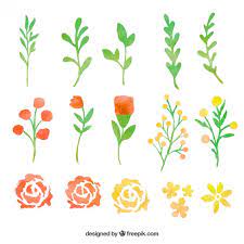 See more ideas about flower painting, painting, plant leaves. Free Vector Hand Painted Leaves And Flowers