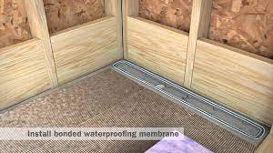 In the wet room shower, allow for the drain on the floor to be centrally placed to eliminate waterlogging. Streamline Linear Shower Drain Installation Full Mortar And Thin Bed Youtube