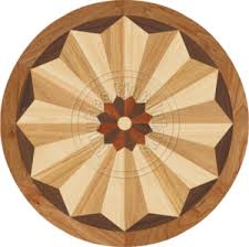 Star Rose Bright 36 Wooden Floor Pattern Wood Resin Table Floor Medallion