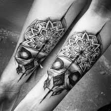 This tiny matching tattoo for couple on the wrist is good for couples who are looking for temporary tattoo design. Matching Skull Tattoos On Arms Best Tattoo Ideas Gallery