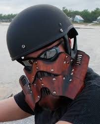 迫力ありすぎ ストームトルーパーなバイク用フェイスマスク leather steampunk trooper motorcycle mask ヘルメット ヘルメット バイク スチームパンク
