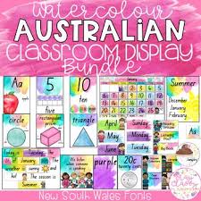 Stunning Watercolour Australian Classroom Display Bundle In Nsw Fontseverything You Need To Create A Gorg Classroom Displays Classroom Themes Classroom Helpers