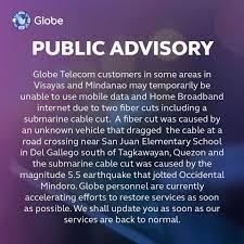 News, business, overseas, entertainment, sports, and lifestyle in text, video, photos, infographics and special reports. Quake Road Mishap To Cause Globe Service Disruptions In Visayas Mindanao Abs Cbn News