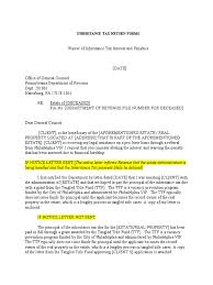 He advised us not to pay the penalty, and ask for a waiver (we have a fairly good personal reason). Sample Letter Requesting Waiver Of Penalty And Interest Inheritance Tax Debt