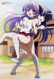 furude rika, hanyuu, higurashi no naku koro ni, highres, 00s, outdoors,  playing - Image View - | Gelbooru - Free Anime and Hentai Gallery