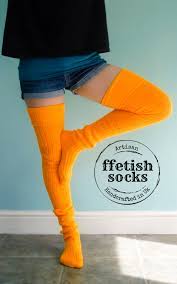 Bright Orange Thigh High Wool Blend Socks Extra Long Unisex Etsy Wool Blend Socks Thigh Highs Socks