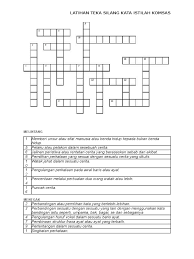 Sekolah menengah kebangsaan selirik kapit sarawakfull description. Latihan Teka Silang Kata Istilah Komsas